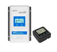 EPEVER® MPPT DuoRacer Régulateur de charge solaire DR2210N pour 2 batteries, 12 V/24 V, fonctionnement automatique, PV 100 V, avec télécommande EPEVER MT11