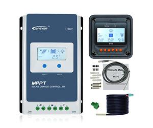 EPEVER Régulateur de charge solaire MPPT 40A 12V/24V Tracer4210AN + moniteur de télémesure MT50 + RTS pour panneau solaire Régulateur de charge avec écran LCD (Tracer4210AN + MT50+RTS)