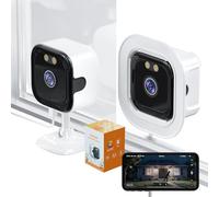 Epfweits Caméra de sécurité 2K pour la sécurité domestique, WiFi 2,4 G/5G pour la maison, vision nocturne AI Full Color et anti-reflet, détection de mouvement AI & sirène d'application, caméra de