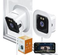 Epfweits Caméra de Sécurité pour Fenêtre 2K pour la Sécurité Domestique, Caméra Intérieure WiFi 2.4G/5G pour la Maison, Vision Nocturne en Couleur Complète et Anti-Éblouissement, Détection de