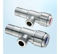 EPHASI Lot de 2 valves triangulaires en acier inoxydable pour toilettes chaudes et froides - Vanne d'arrêt 1/2 - Filetage G1/2"