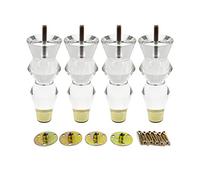EPHASI Lot de 4 pieds de meubles de rechange de 15 cm - Style moderne et transparent