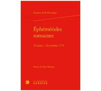 Ephemerides Romaines - 24 Mars - 24 Octobre 1775