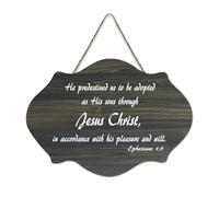 Ephesians 1:5 He Predestined Us to Be Adopted As His Sons Through Jesus Christ in Accordance with H Farmhouse Panneau en bois avec dicton Décoration murale pour porte de bureau 15,2 x 25,4 cm