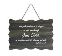 Ephesians 1:5 He Predestined Us to Be Adopted As His Sons Through Jesus Christ in Accordance with H Plaque murale en bois rustique Décoration murale 15,2 x 25,4 cm