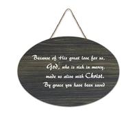 Ephesians 2:4 5 Because of His Great Love for Us, God, Who Is Rich in Mercy, Made Us Alive with Chri Panneau en bois rustique à suspendre pour salon, chambre à coucher, porte, fenêtre, maison 15,2 x