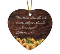 Ephesians 3:20 Now to Him Who Is Able to Do Immeasurably More Than All We Ask Heart Citations Décoration de Noël en céramique pour sapin de Noël, souvenir de vacances, Nouvel An