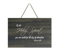Ephesians 4:30 By The Holy Spirit You Were Sealed for The Day of Redemption Panneau en bois rustique à suspendre Décoration murale pour salon, chambre à coucher, porte, fenêtre, maison 15,2 x 25,4 cm