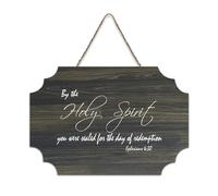 Ephesians 4:30 By The Holy Spirit You Were Sealed for The Day of Redemption Plaque murale imprimée en bois rustique Décoration murale Cadeau 15,2 x 25,4 cm