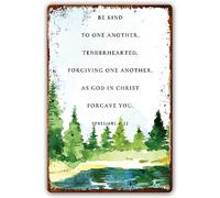 Ephesians 4 32 Plaque murale en métal avec inscription « Be Kind to One Another » pour décoration d'intérieur chrétienne, verset biblique, décoration pour chambre à coucher, 15,2 x 20,3 cm
