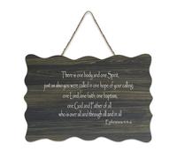 Ephesians 4:4 6 There Is One Body And One Spirit Just As Also You Were Called in One Hope of Your C Panneau de bienvenue en bois rustique pour porte d'entrée Décoration murale 15,2 x 25,4 cm