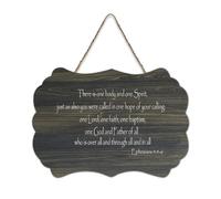 Ephesians 4:4 6 There Is One Body And One Spirit Just As Also You Were Called in One Hope of Your C Panneau rustique en bois à suspendre Décoration murale pour salon, chambre à coucher, porte, fenêtre