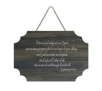 Ephesians 4:4 6 There Is One Body And One Spirit Just As Also You Were Called in One Hope of Your C Panneau en bois 15,2 x 25,4 cm Décoration murale rustique à suspendre pour porte d'entrée salon