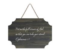 Ephesians 6:11 Panneau décoratif en bois rustique à suspendre pour salon, chambre à coucher, porte, fenêtre, maison 15,2 x 25,4 cm