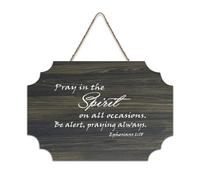 Ephesians 6:18 Décoration murale à suspendre pour porte de bureau, décoration d'intérieur 15,2 x 25,4 cm