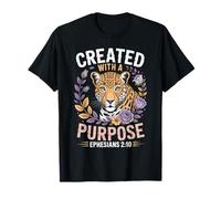 Éphésiens 2:10 Verset biblique chrétien léopard Floral T-Shirt