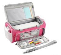 EpheyFIF Étui de transport étanche pour machine de découpe Cricut for Joy for Xtra Smart, sac de rangement en nylon avec plusieurs poches, bandoulière, accessoires et outils, Voir image, Rose