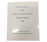 EpheyFIF Ishihara Book 2025 Livre de test 38 plaques optométrie daltonisme couleur déficience couleur motifs HD Couverture en cuir de qualité supérieure