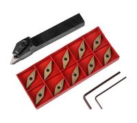 EpheyFIF MVJNR1616H16 Porte-outil de tournage externe 16 mm + 10 inserts VNMG160404 16 mm x 125 mm Accessoires d'outils