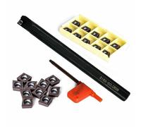 EpheyFIF Porte-outil de tournage S16QSCLCR09 et 10 inserts CCMT09T304 pour une performance durable