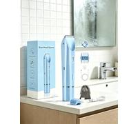 Ephra Afeitadora Mujer, Afeitadora 2 En 1 Mujer Ephra Ipx7 Impermeable, Maquinilla Afeitar Con 4 Peines De Precisión, Pantalla LED, Recarga USB, Cara, Braces Y Cuerpo，Bleu