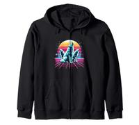 Epic 3 Loups Hurlant à la Lune années 80 Wolf Vaporwave Sweat à Capuche