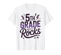 Epic 5th Grade Rocks First Day Music Teacher Squad Lot de Bricolage T-Shirt Graphique avec Valeur, Homme, Blanc, M
