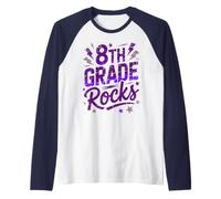Epic 8TH Grade Rocks, Professeur de Musique pour Le Premier Jour, Filles, Bricolage et écriture Manche Raglan