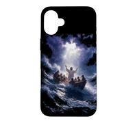 Epic Bible Story Christian Graphic - Jesus Calming The Storm Coque pour iPhone 16 Plus