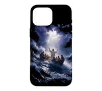 Epic Bible Story Christian Graphic - Jesus Calming The Storm Coque pour iPhone 16 Pro Max
