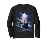 Epic Bible Story Christian Graphic - Jesus Calming The Storm Manche Longue