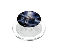 Epic Bible Story Christian Graphic - Jesus Calming The Storm PopSockets PopGrip pour MagSafe