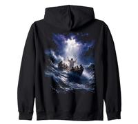Epic Bible Story Christian Graphic - Jesus Calming The Storm Sweat à Capuche