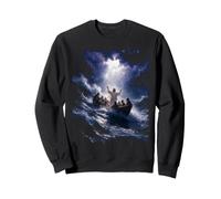 Epic Bible Story Christian Graphic - Jesus Calming The Storm Sweatshirt