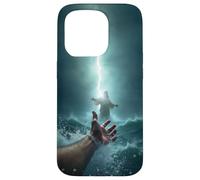 Epic Bible Story Christian Graphic - Jesus Saving Peter Coque pour iPhone 15 Pro