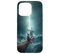 Epic Bible Story Christian Graphic - Jesus Saving Peter Coque pour iPhone 15 Pro Max