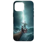 Epic Bible Story Christian Graphic - Jesus Saving Peter Coque pour iPhone 16 Pro Max