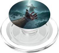 Epic Bible Story Christian Graphic - Jesus Saving Peter PopSockets PopGrip pour MagSafe