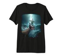 Epic Bible Story Christian Graphic - Jesus Saving Peter T-Shirt Haut de Gamme