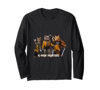 Epic Cat Warriors Parodie Retro Synthwave Esthétique Manche Longue