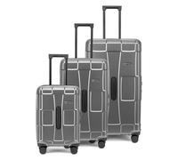 Epic Crate Trunks 4 roues Set de valises 3 pièces couleur argent