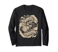 Epic Drums Surrounded by Musical Notes Swirl Manche Longue