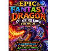 Epic Fantasy Dragon Coloring Book for Adults: Fire Breathing Dragons, Ancient Magic, Volcanoes, and Relaxing Stress Relief Designs