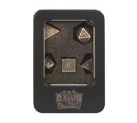 Epic Forge Lot 7 dés métal 14mm (Boite métal) - Outlined Silver