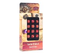 Epic Forge-Lot de 5 dés D6-16mm- Rouge et Noir