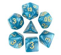 Epic Forge-Lot de 7 Dés en boîte - 16mm- Bleu nacré et Or