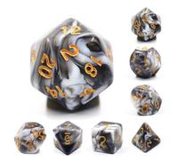 Epic Forge-Lot de 7 dés en boîte - Fusion Noir et Blanc