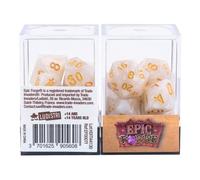Epic Forge Lot de 7 Dés multiformat - Blanc nacré et Or