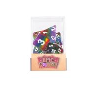 Epic Forge - Lot de 7 dés multiformat en boîte - Arc-en-Ciel Transparent
