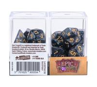 Epic Forge Lot de 7 Dés multiformat - Noir nacré et Or
